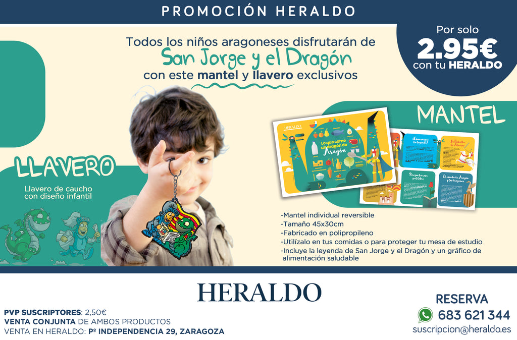 Mantel y llavero de San Jorge y el Dragón