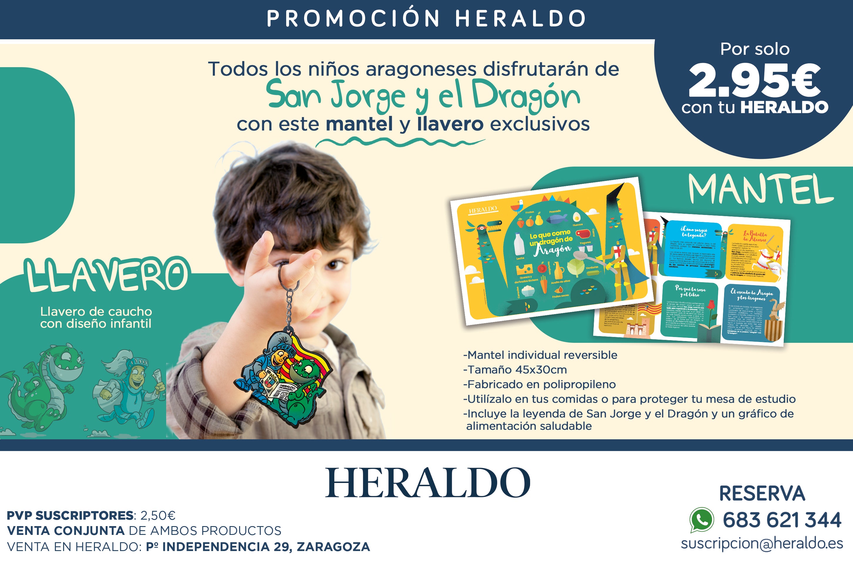 Mantel y llavero de San Jorge y el Dragón